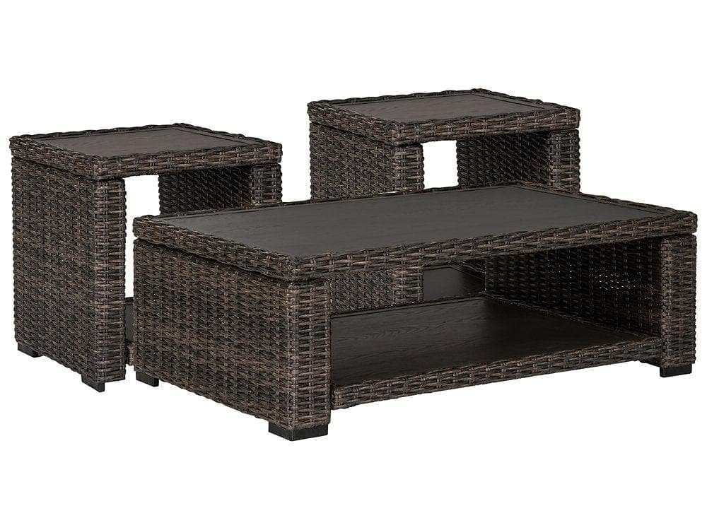 Grasson Lane Outdoor Occasional Table Set / 3pc