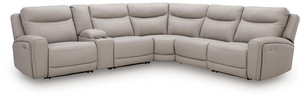 Gravier Gray 6-Piece Power Reclining Sectional with Storage Console