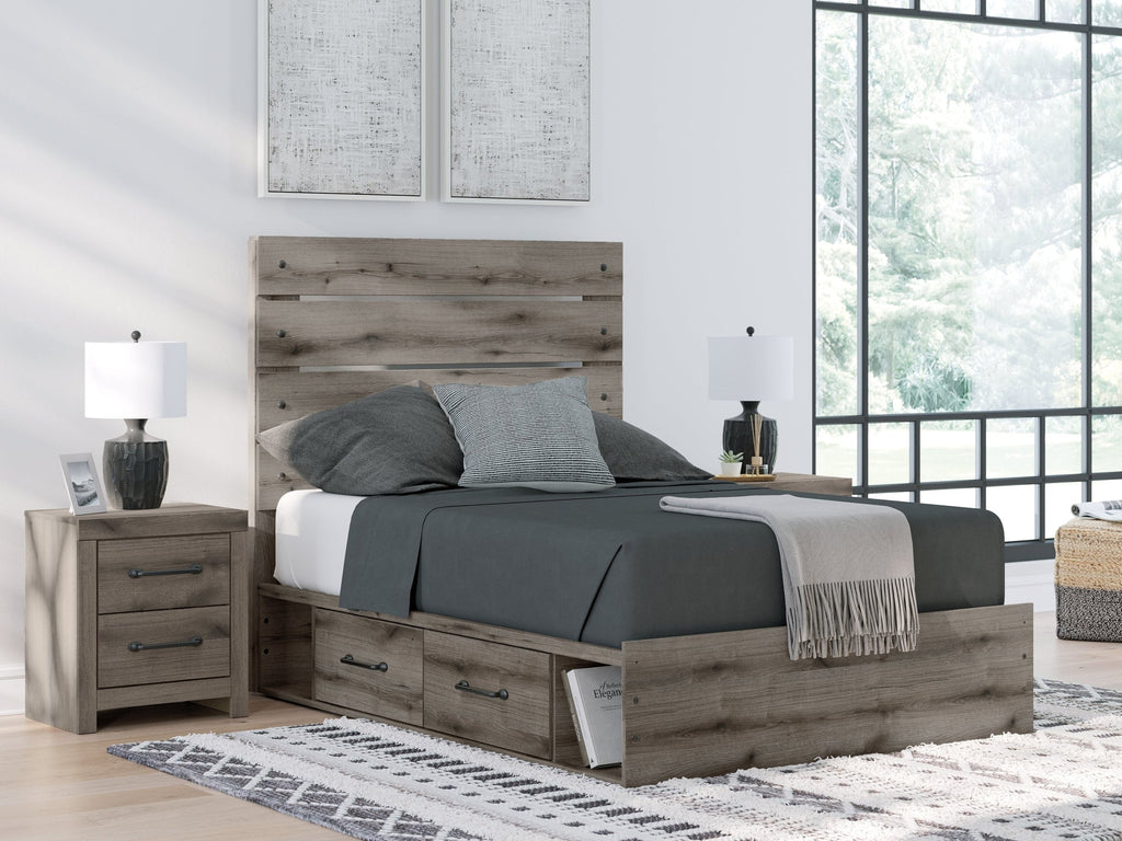 Graystorm Brown Gray Full Panel Storage Youth Bed