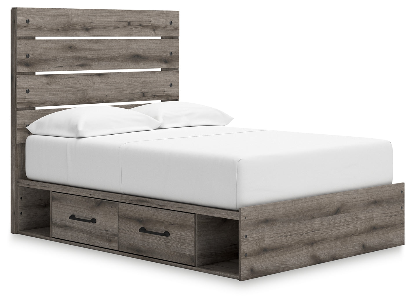 Graystorm Brown Gray Full Panel Storage Youth Bed