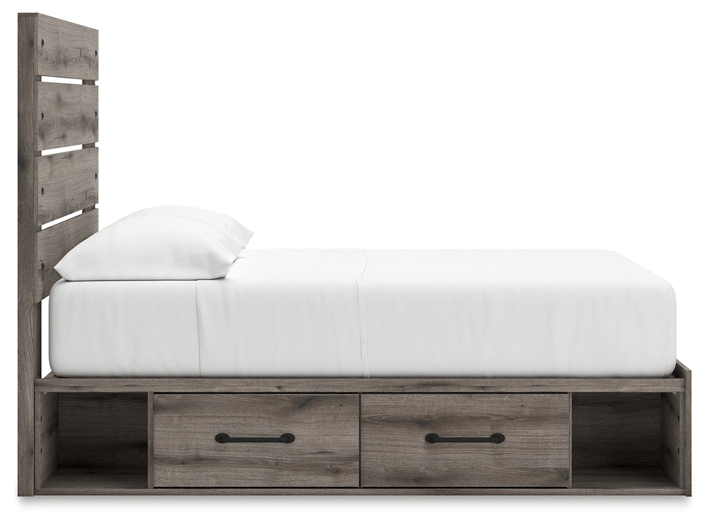 Graystorm Brown Gray Full Panel Storage Youth Bed