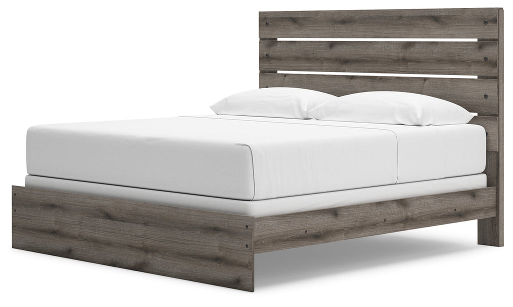 Graystorm Brown Gray King Panel Bed