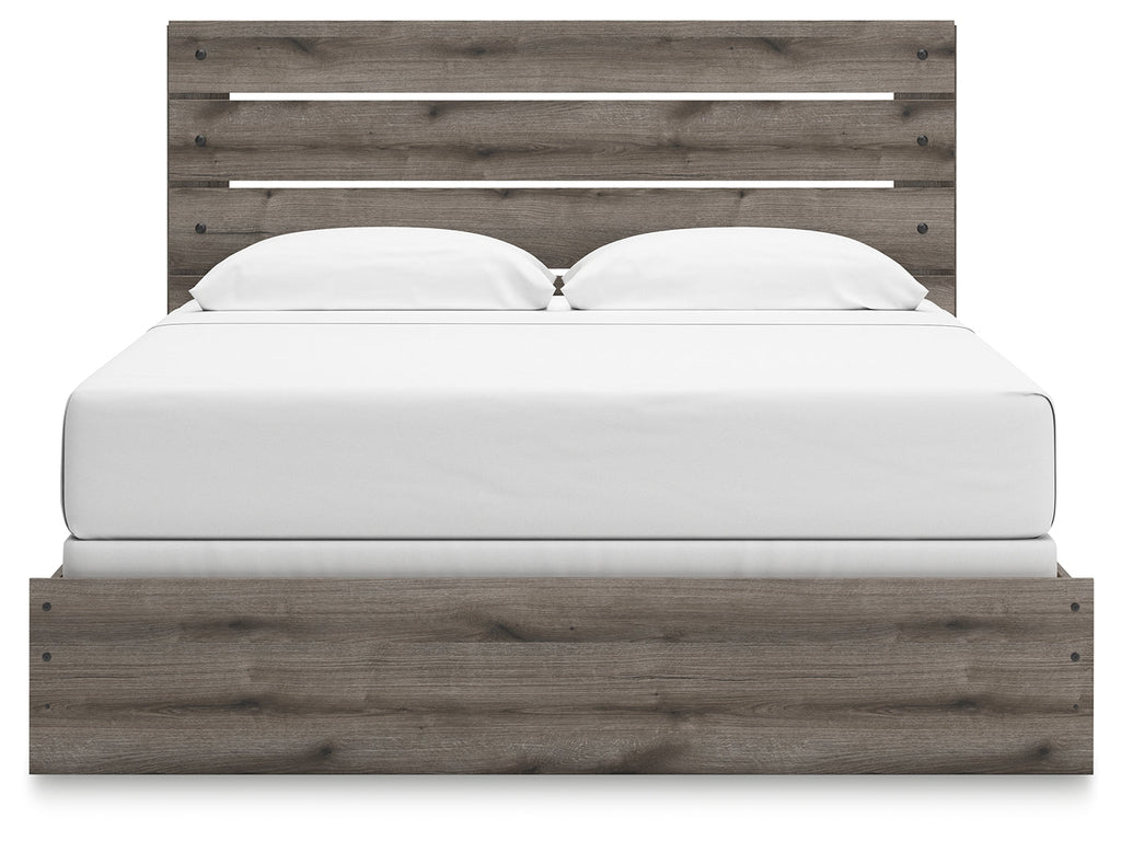 Graystorm Brown Gray King Panel Bed