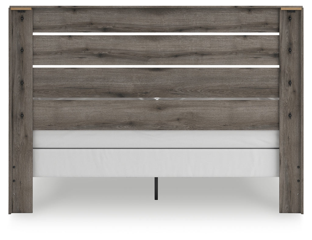 Graystorm Brown Gray King Panel Bed