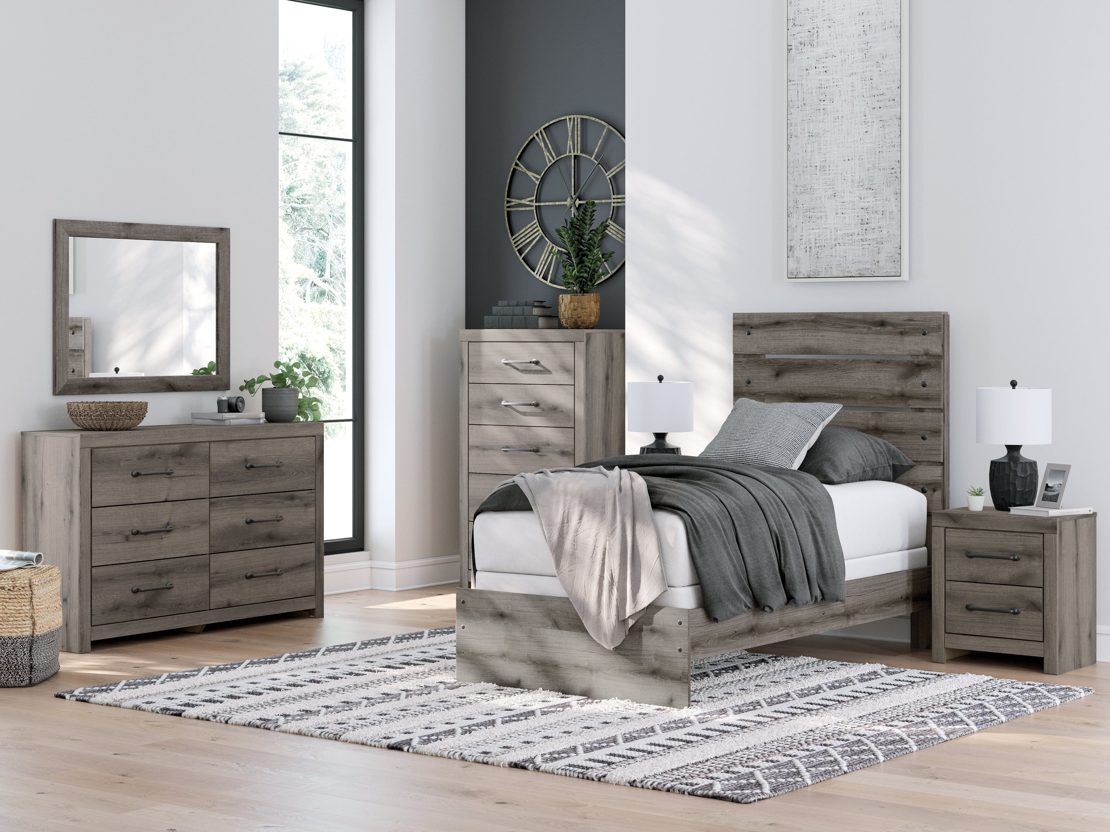 Graystorm Brown Gray Twin Panel Youth Bed