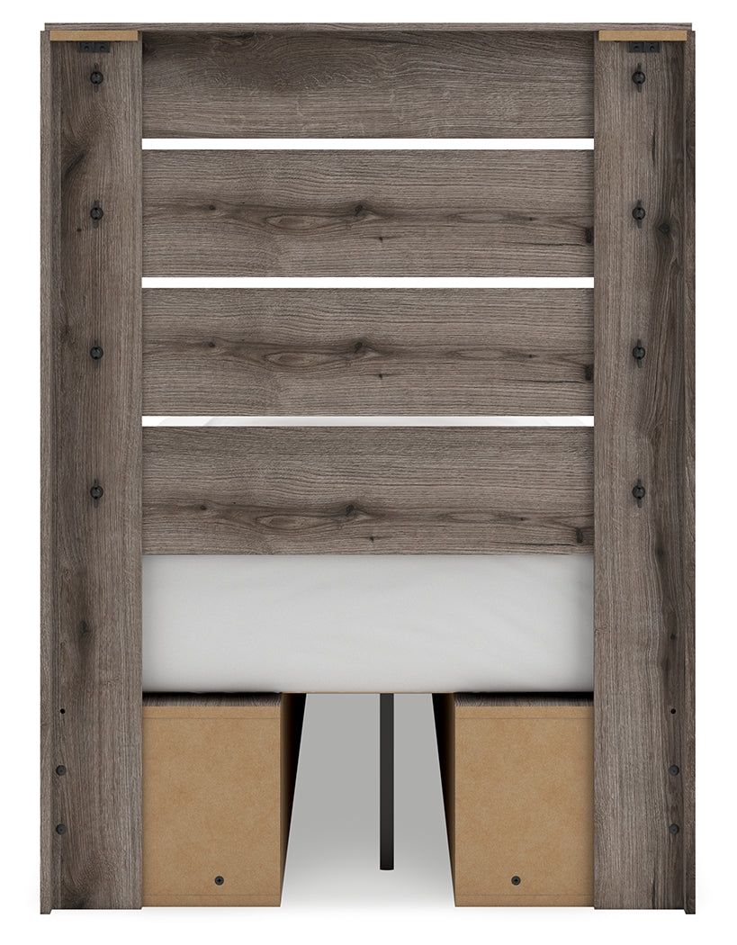 Graystorm Brown Gray Twin Panel Youth Bed w/Storage