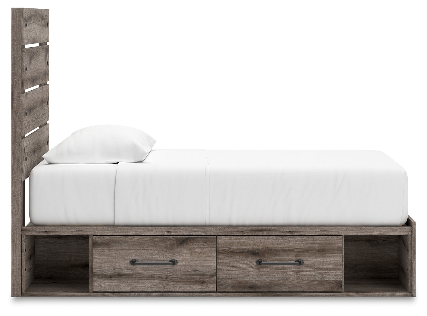 Graystorm Brown Gray Twin Panel Youth Bed w/Storage