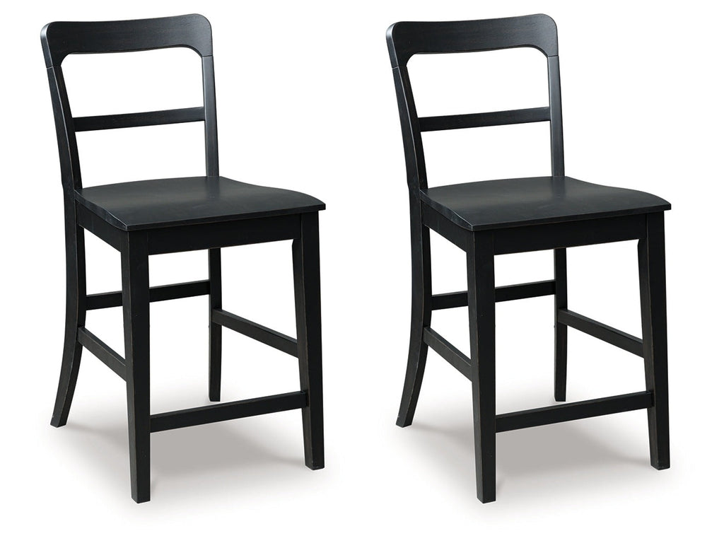 Greddinton Black Barstool (Set of 2)