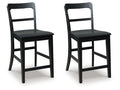 Greddinton Black Barstool (Set of 2)