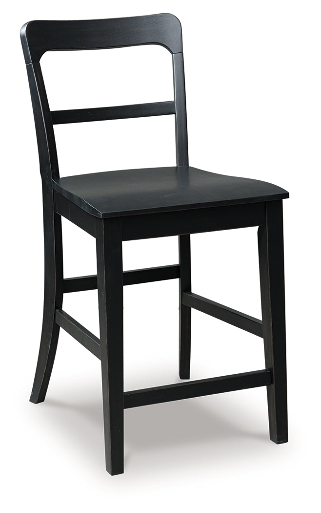 Greddinton Black Barstool (Set of 2)