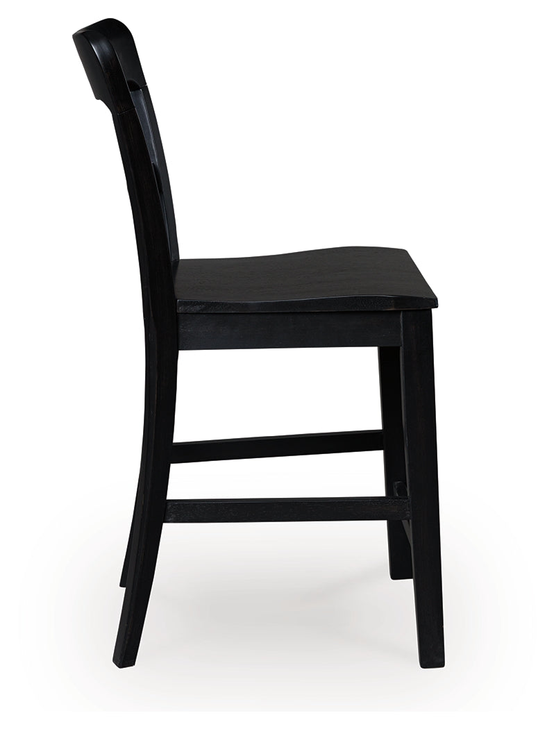 Greddinton Black/Brown Counter Height Dining Table and 4 Barstools