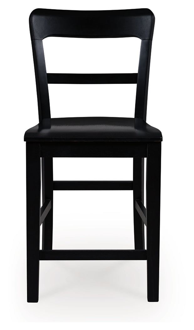 Greddinton Black/Brown Counter Height Dining Table and 6 Barstools