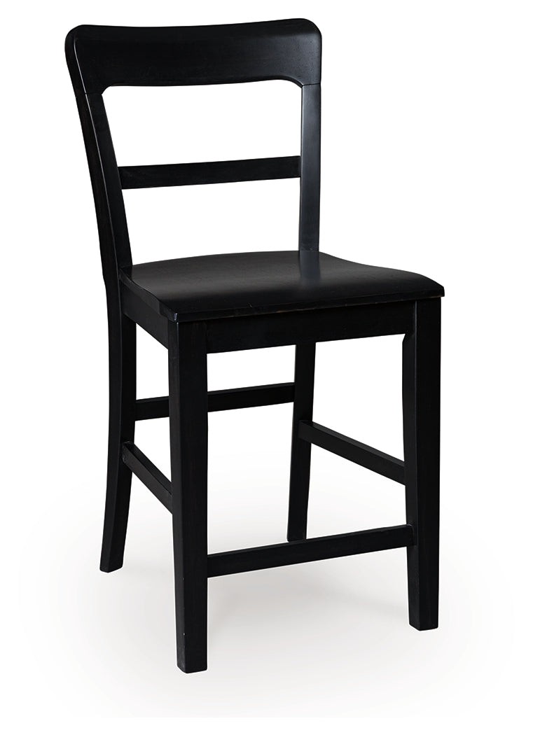 Greddinton Black/Brown Counter Height Dining Table and 6 Barstools