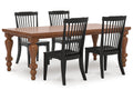 Greddinton Black/Brown Dining Table and 4 Chairs