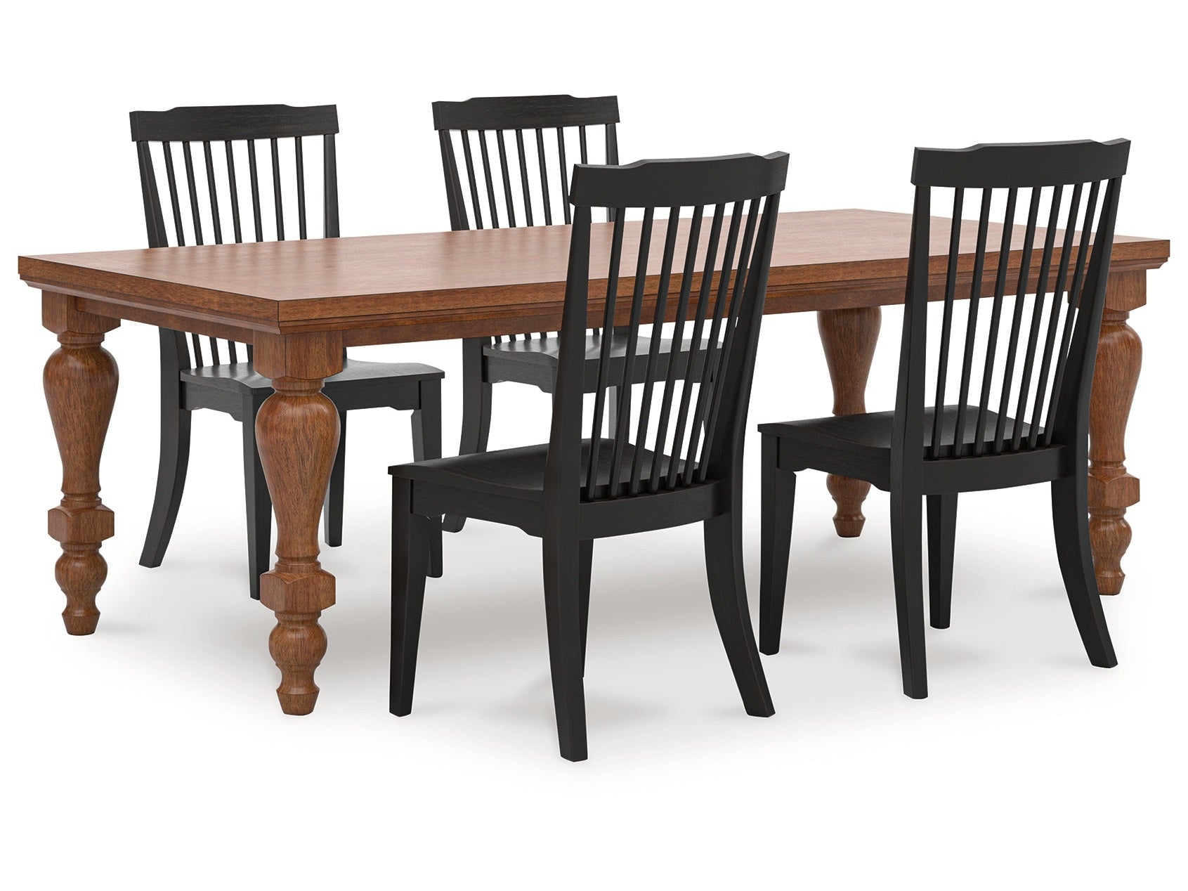 Greddinton Black/Brown Dining Table and 4 Chairs