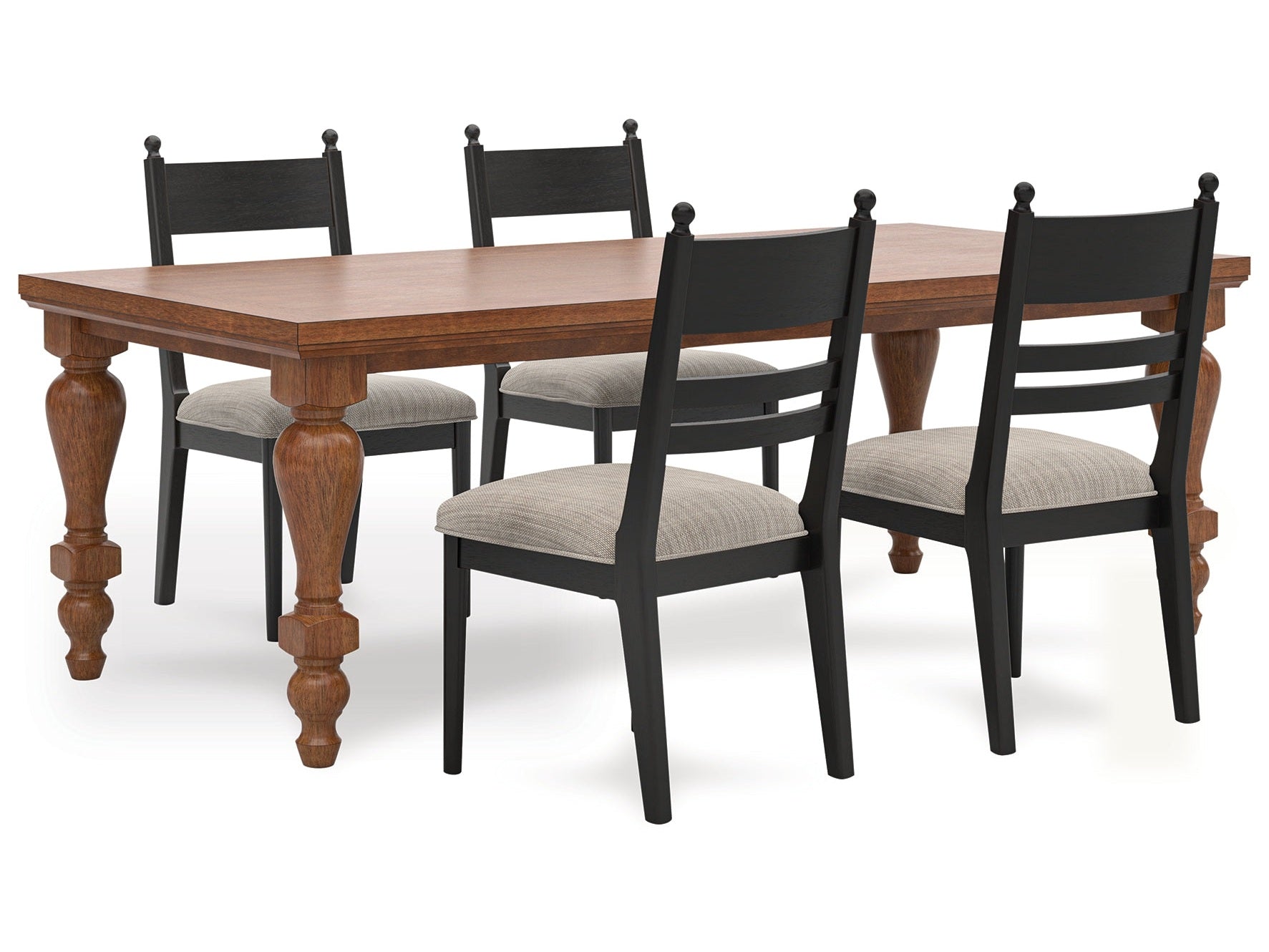 Greddinton Black/Brown Dining Table and 4 Chairs