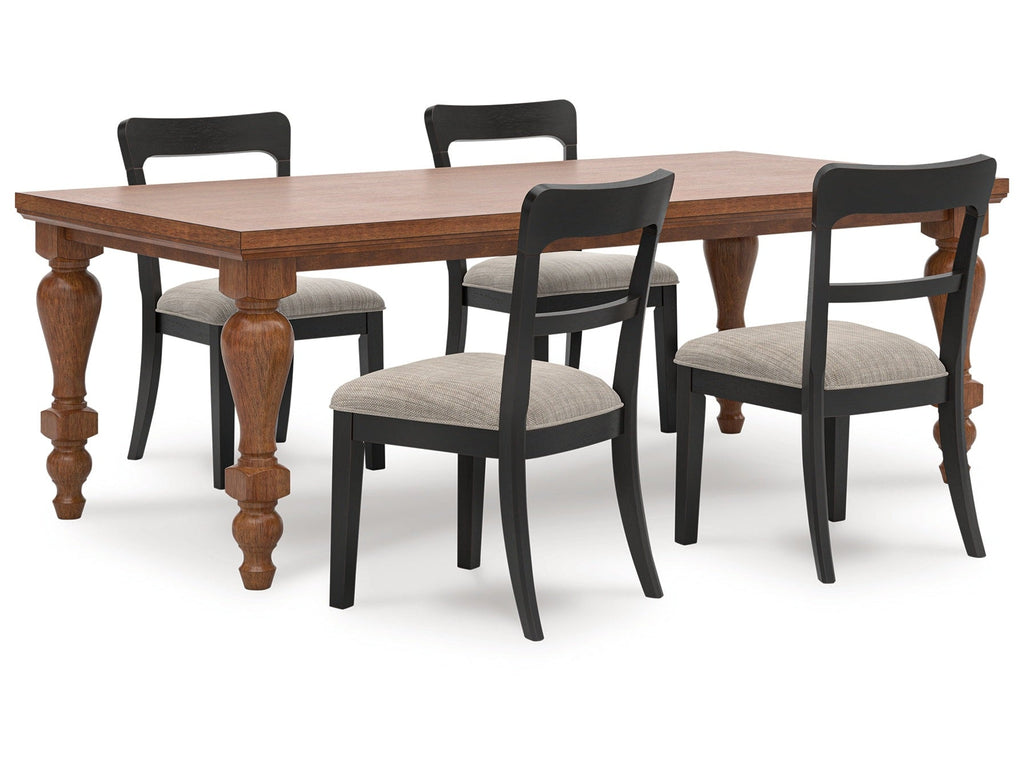 Greddinton Black/Brown Dining Table and 4 Chairs