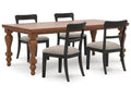 Greddinton Black/Brown Dining Table and 4 Chairs