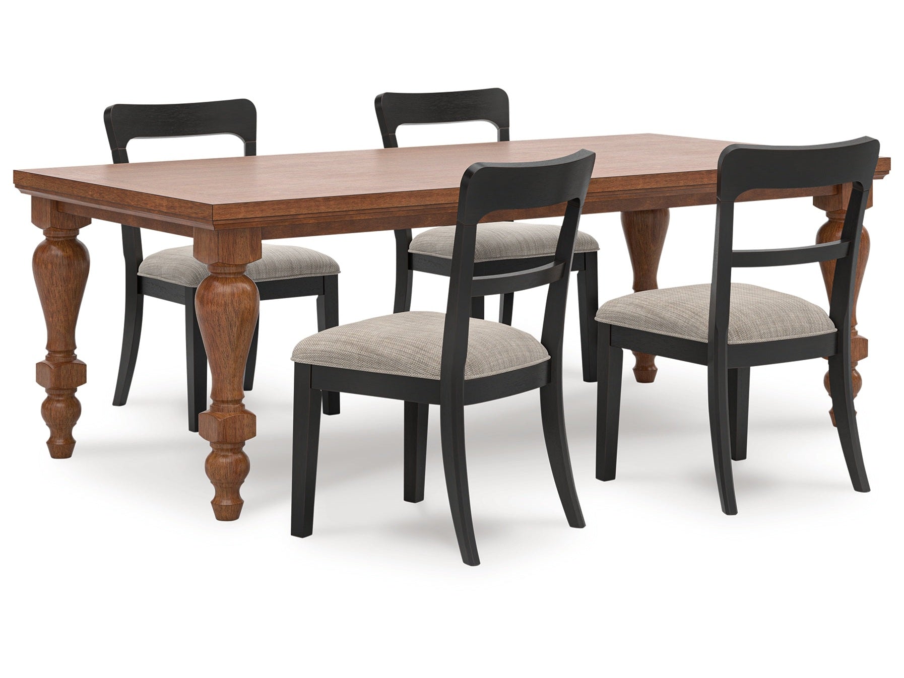 Greddinton Black/Brown Dining Table and 4 Chairs