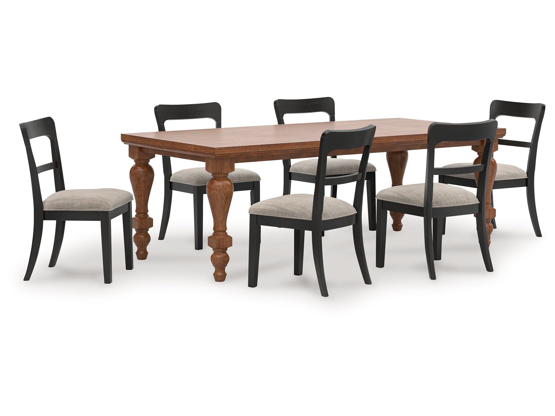Greddinton Black/Brown Dining Table and 6 Chairs