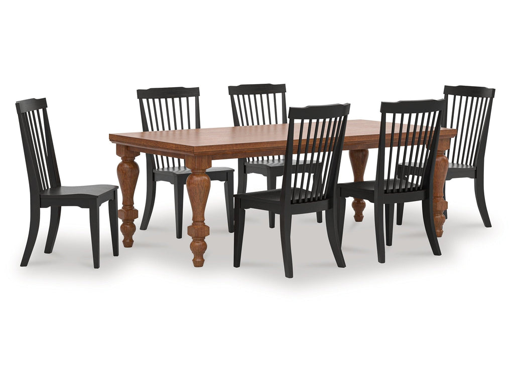 Greddinton Black/Brown Dining Table and 6 Chairs