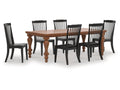 Greddinton Black/Brown Dining Table and 6 Chairs