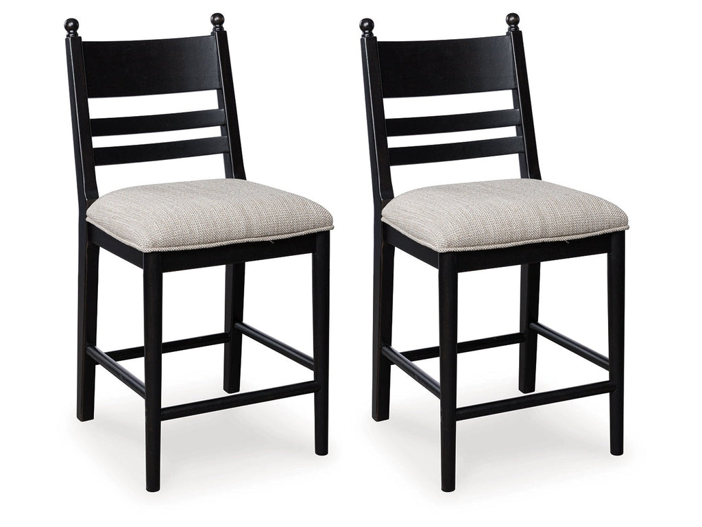 Greddinton Black Upholstered Barstool (Set of 2)