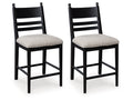 Greddinton Black Upholstered Barstool (Set of 2)