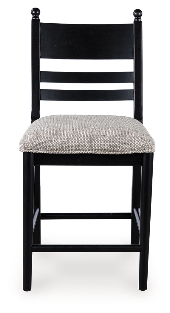 Greddinton Black Upholstered Barstool (Set of 2)