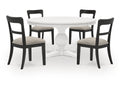 Greddinton Black/White Dining Table and 4 Chairs