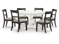 Greddinton Black/White Dining Table and 6 Chairs