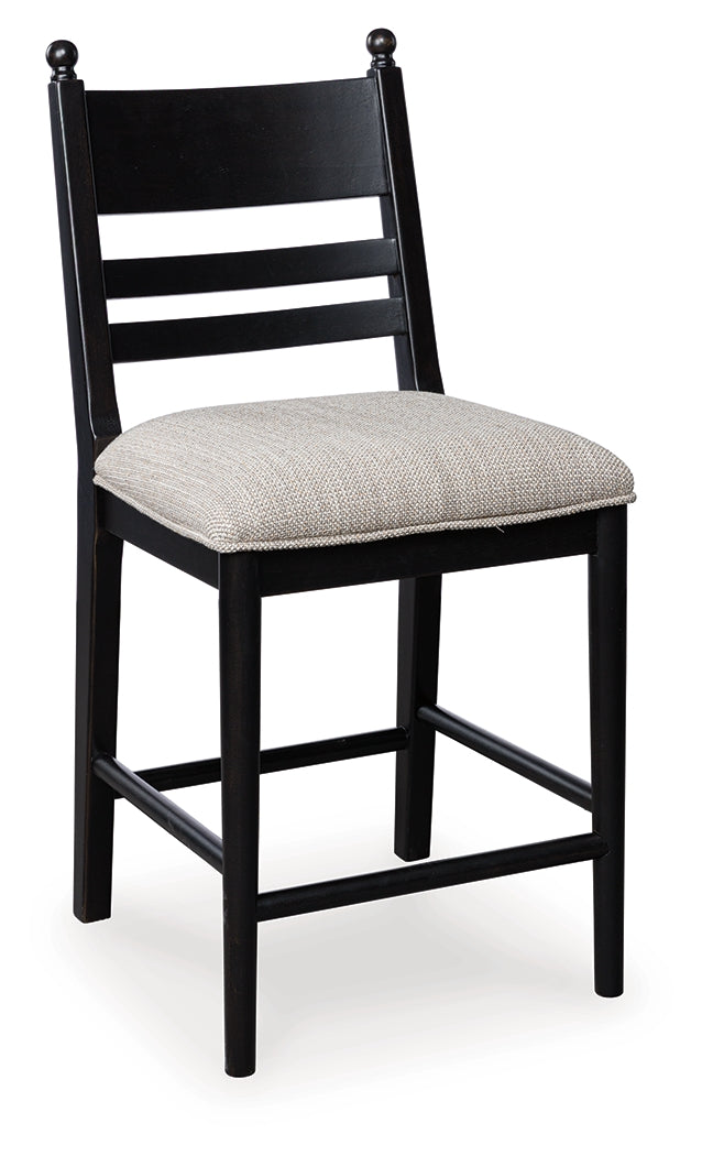 Greddinton Brown/Black Counter Height Dining Table and 6 Barstools