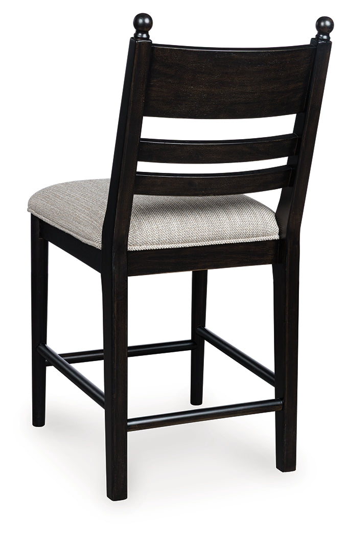 Greddinton Brown/Black Counter Height Dining Table and 6 Barstools