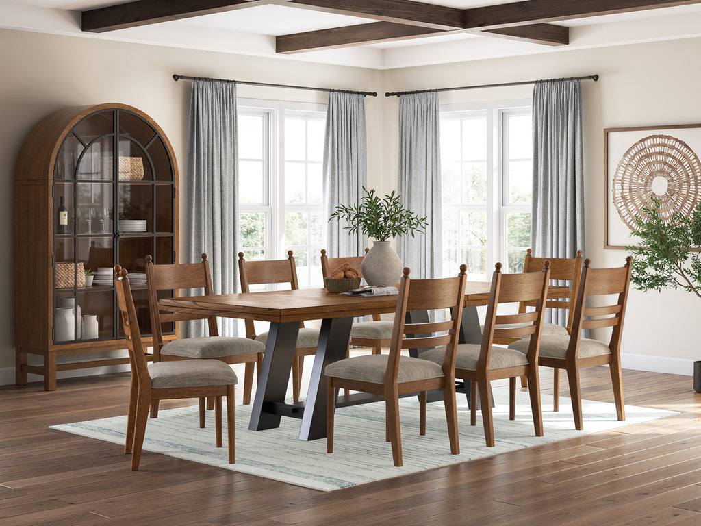 Greddinton Brown/Black Extension Dining Table and 4 Chairs