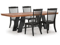 Greddinton Brown/Black Extension Dining Table and 4 Chairs