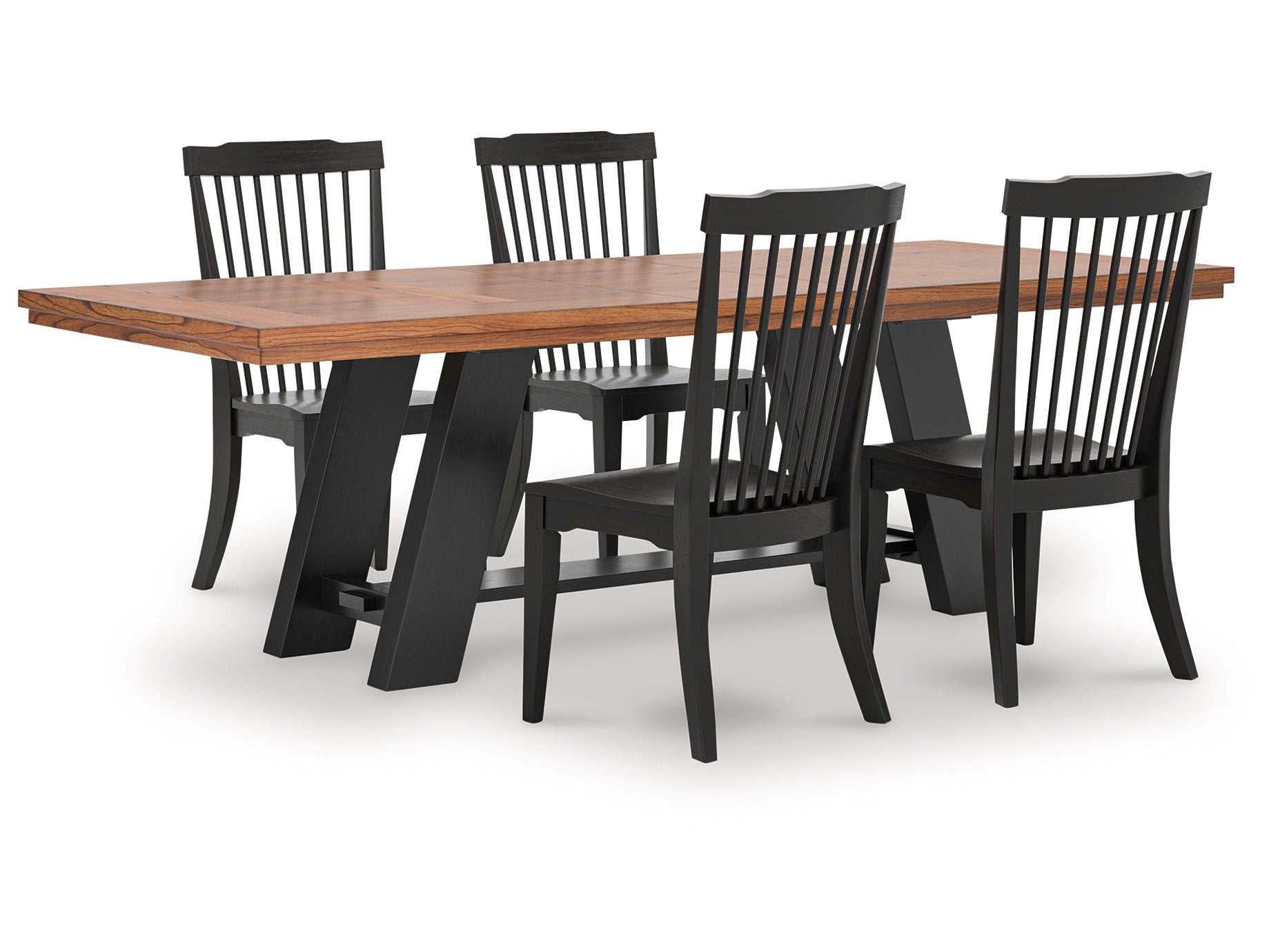 Greddinton Brown/Black Extension Dining Table and 4 Chairs