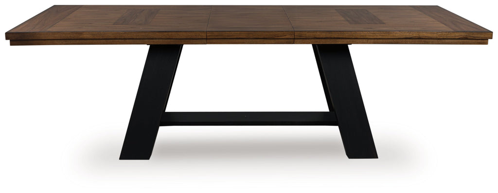 Greddinton Brown/Black Extension Dining Table and 4 Chairs