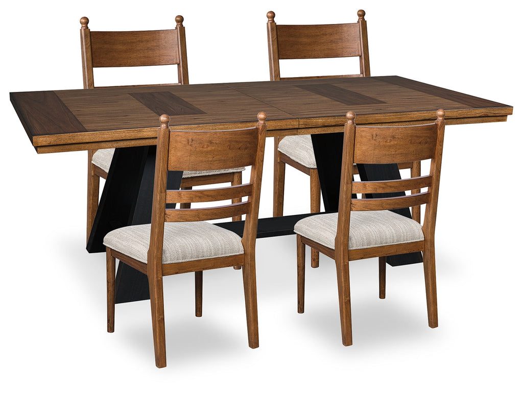 Greddinton Brown/Black Extension Dining Table and 4 Chairs