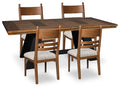 Greddinton Brown/Black Extension Dining Table and 4 Chairs
