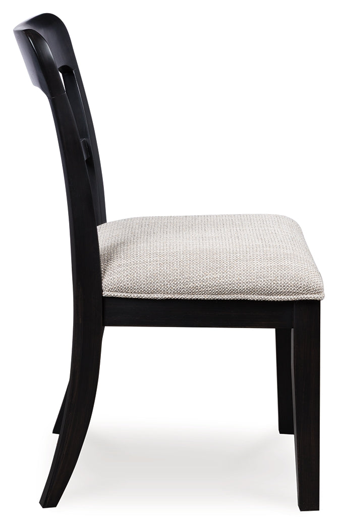 Greddinton Brown/Black Extension Dining Table and 6 Chairs