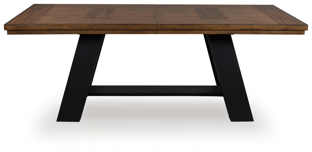 Greddinton Brown/Black Extension Dining Table and 6 Chairs