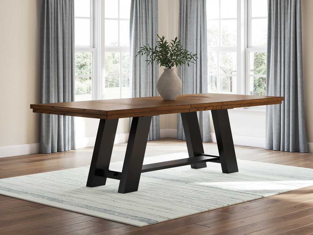 Greddinton Brown/Black Extension Dining Table and 6 Chairs