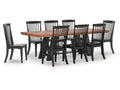 Greddinton Brown/Black Extension Dining Table and 8 Chairs