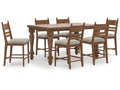 Greddinton Brown Counter Height Dining Table and 6 Barstools