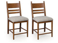 Greddinton Brown Upholstered Barstool (Set of 2)