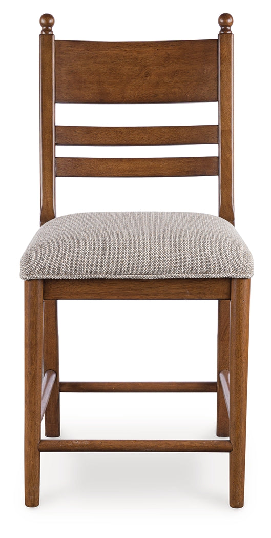 Greddinton Brown Upholstered Barstool (Set of 2)
