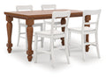 Greddinton Brown/White Counter Height Dining Table and 4 Barstools