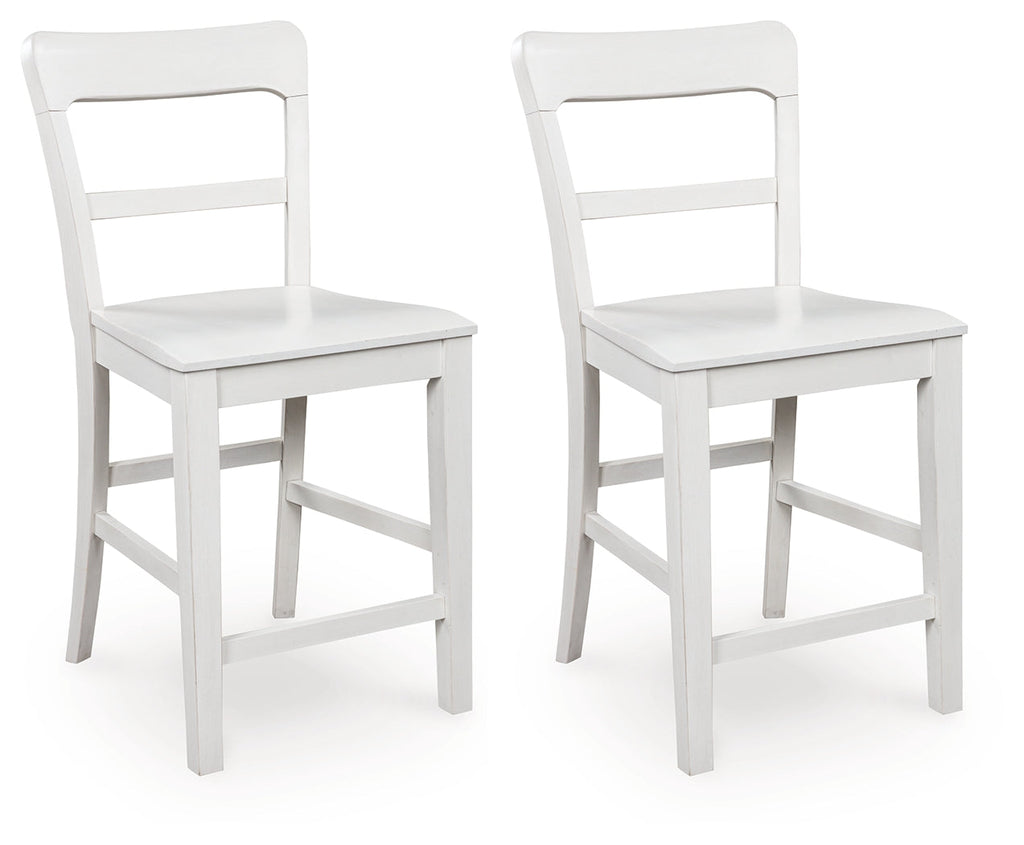 Greddinton Brown/White Counter Height Dining Table and 4 Barstools