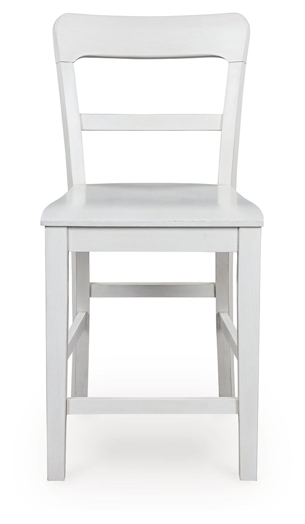 Greddinton Brown/White Counter Height Dining Table and 4 Barstools