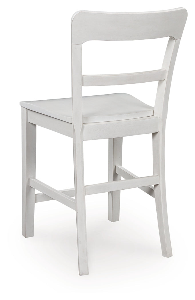 Greddinton Brown/White Counter Height Dining Table and 4 Barstools